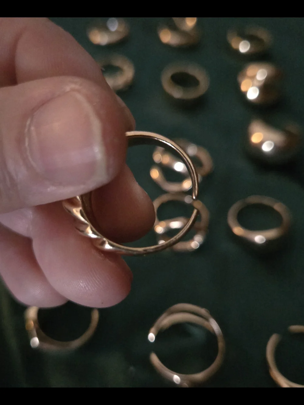 Bold Gold Open Band Rings, Lot Of 19